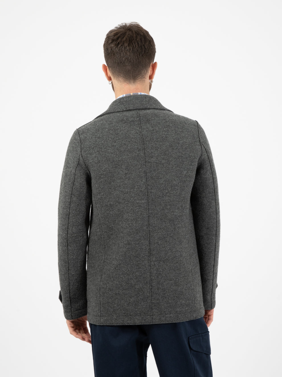 Peacoat boiled wool teddy grey