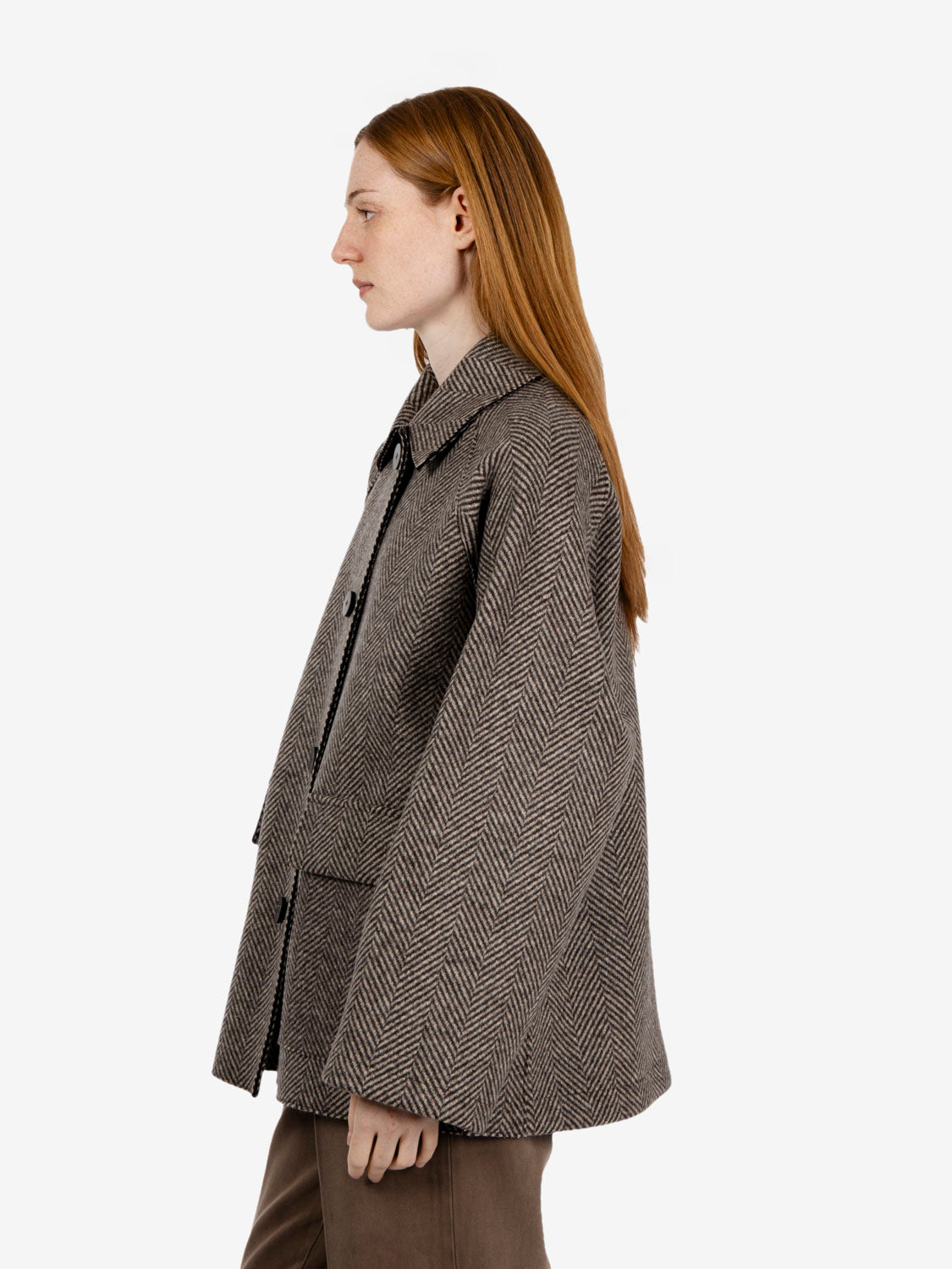HERRINGBONE COAT CREAM/BROWN HERRINGBONE AH2494MHF_HF0