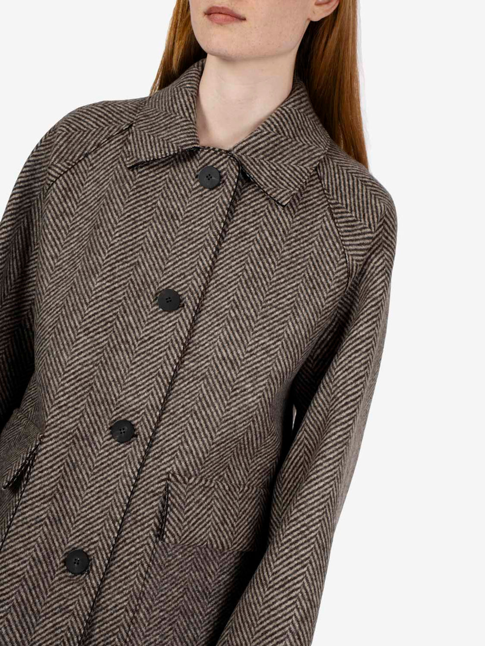 HERRINGBONE COAT CREAM/BROWN HERRINGBONE AH2494MHF_HF0