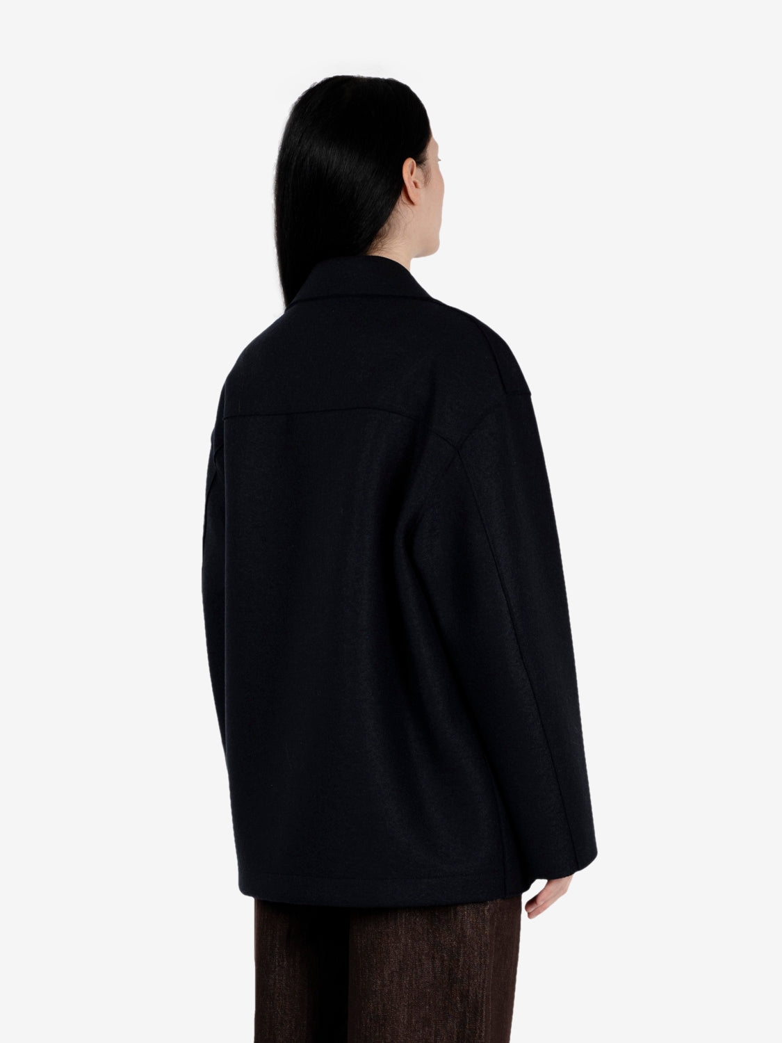 Peacoat in panno pressato blu scuro