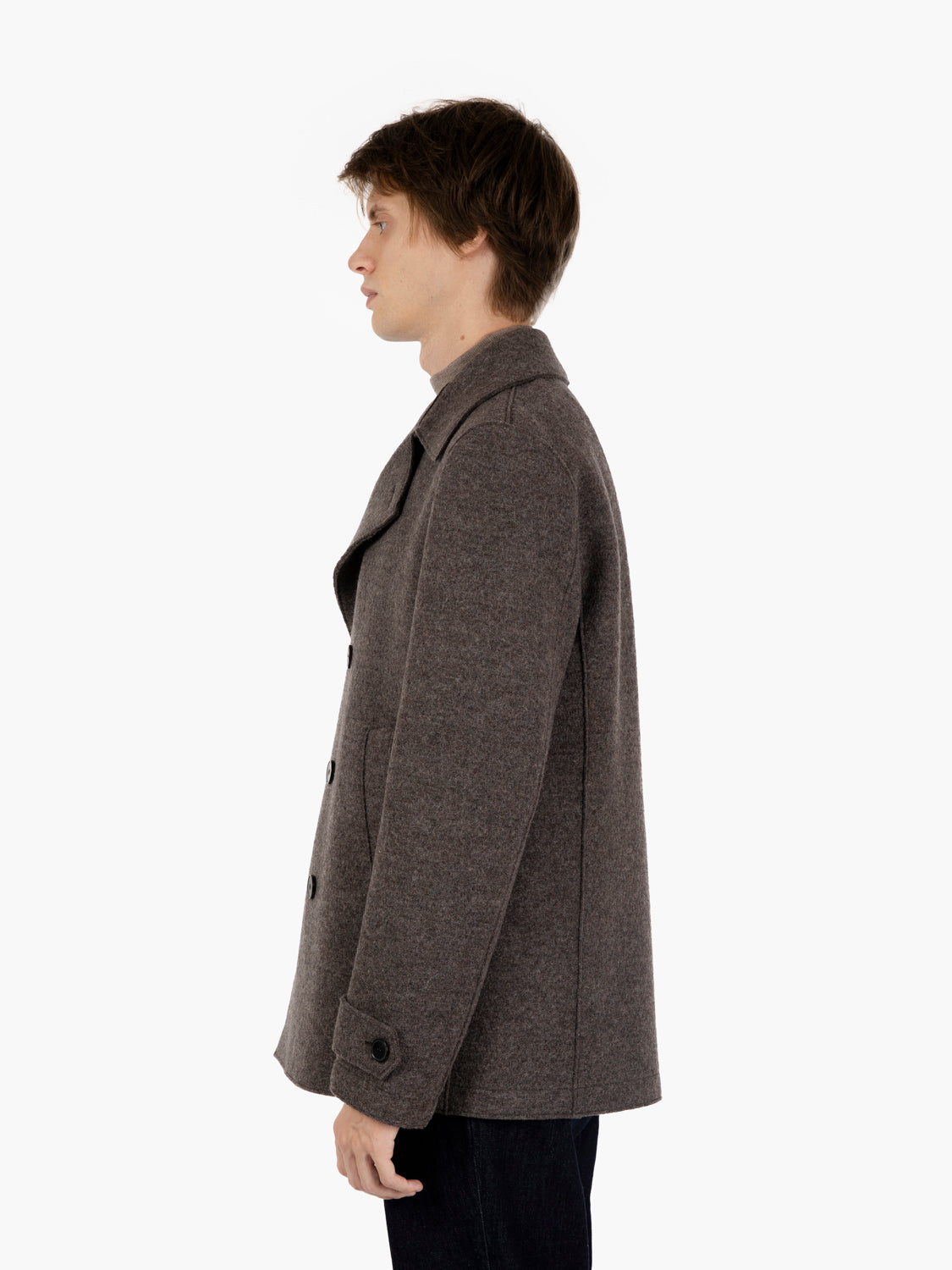 Peacot boiled wool brown / grey