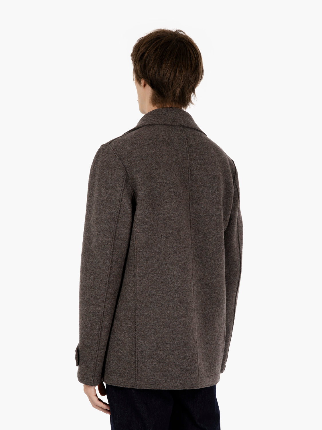 Peacot boiled wool brown / grey