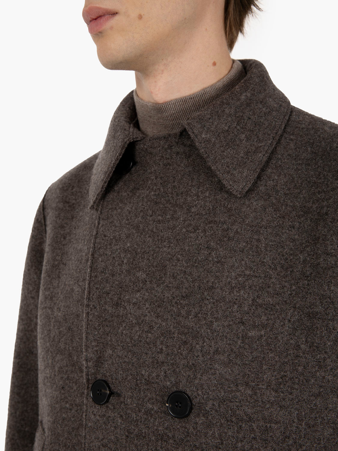 Peacot boiled wool brown / grey