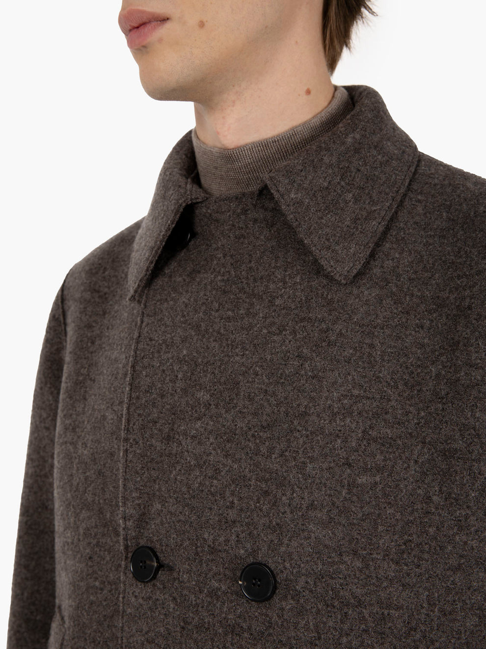 Peacot boiled wool brown / grey