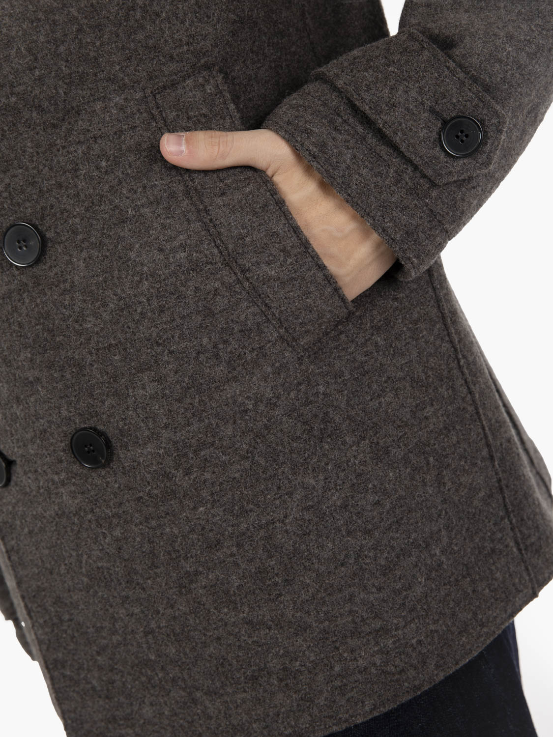 Peacot boiled wool brown / grey