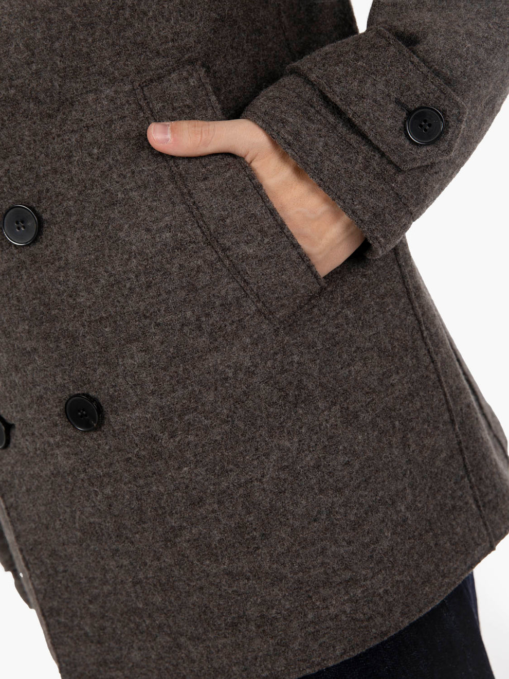Peacot boiled wool brown / grey