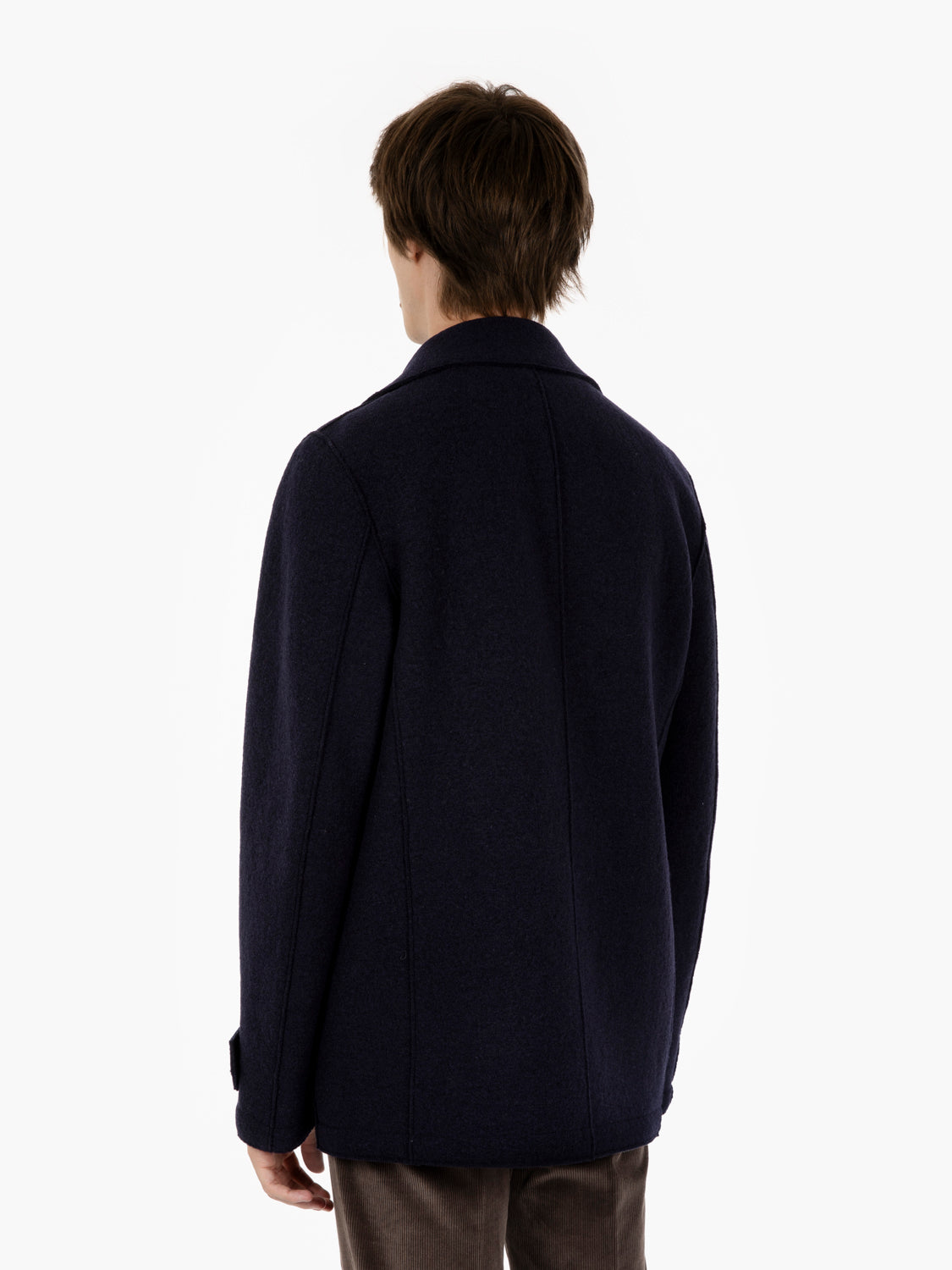 Peacock boiled wool navy