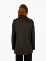 HARRIS WHARF LONDON - Slouchy peacoat pressed wool dark khaki