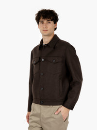 Westen jacket pressed wool dark brown