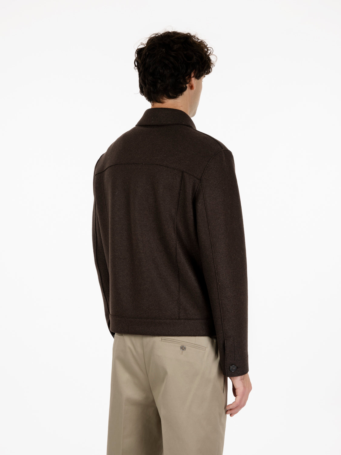 Westen jacket pressed wool dark brown