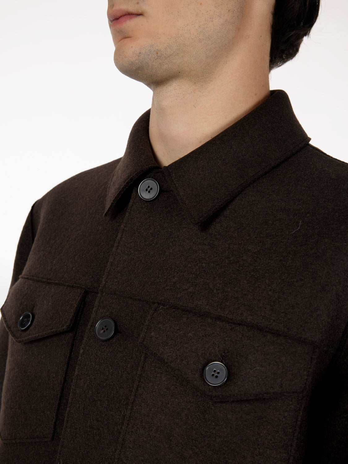 Westen jacket pressed wool dark brown
