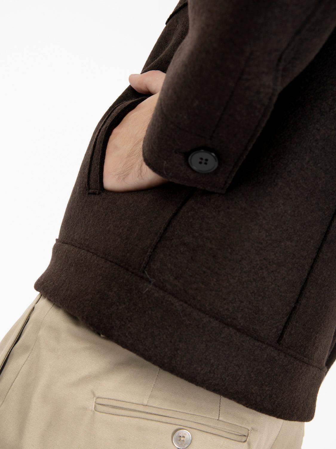 Westen jacket pressed wool dark brown