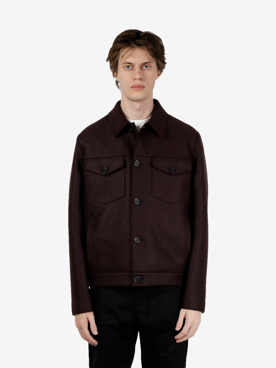 Western jacket pressed wool burgundy