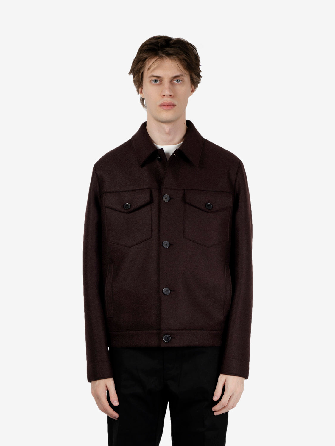 Western jacket pressed wool bordeaux