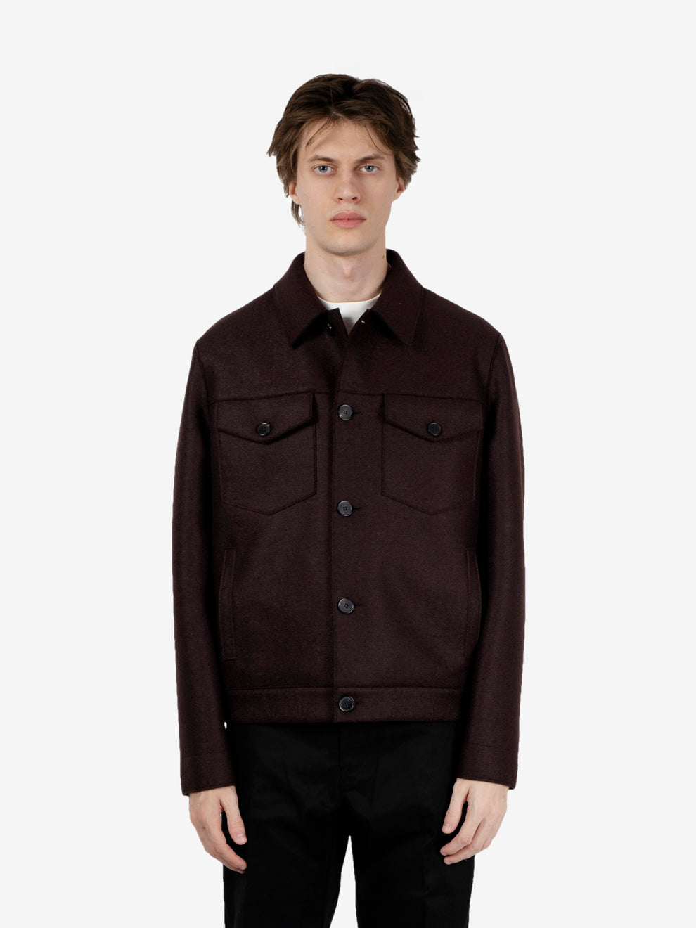 Western jacket pressed wool bordeaux