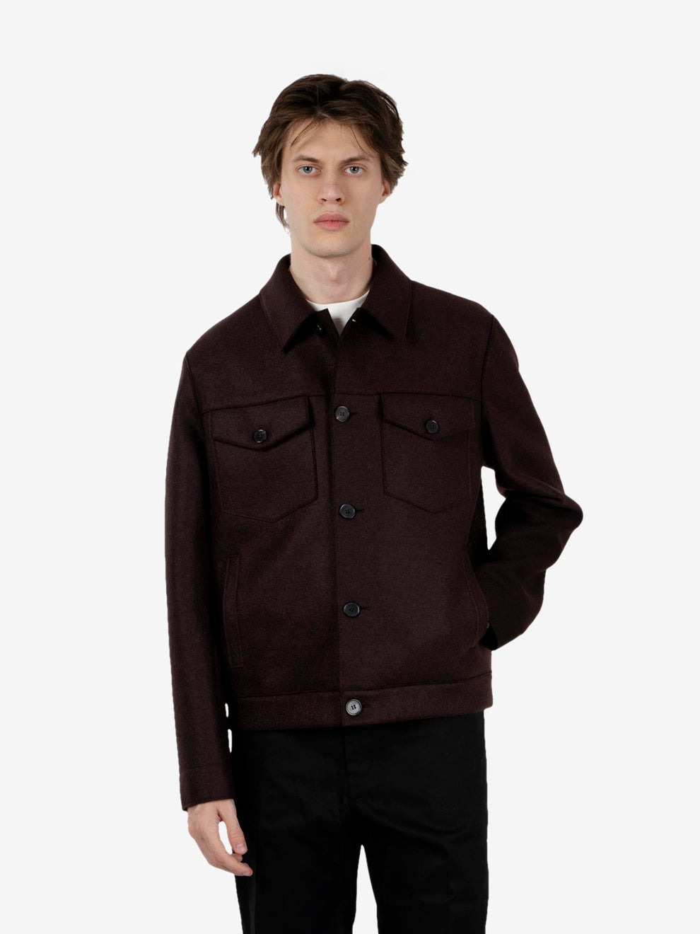 Western jacket pressed wool bordeaux