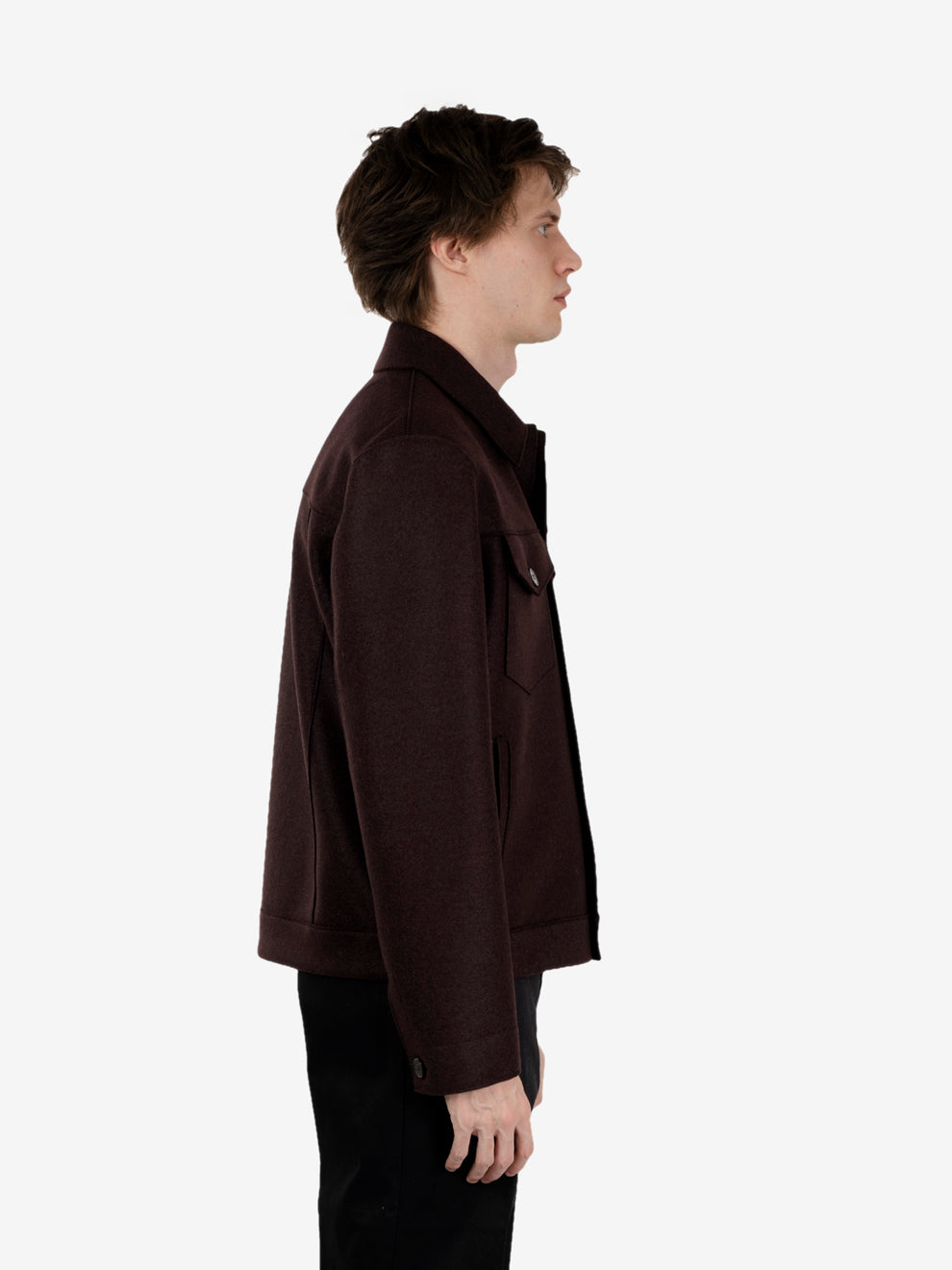Western jacket pressed wool bordeaux