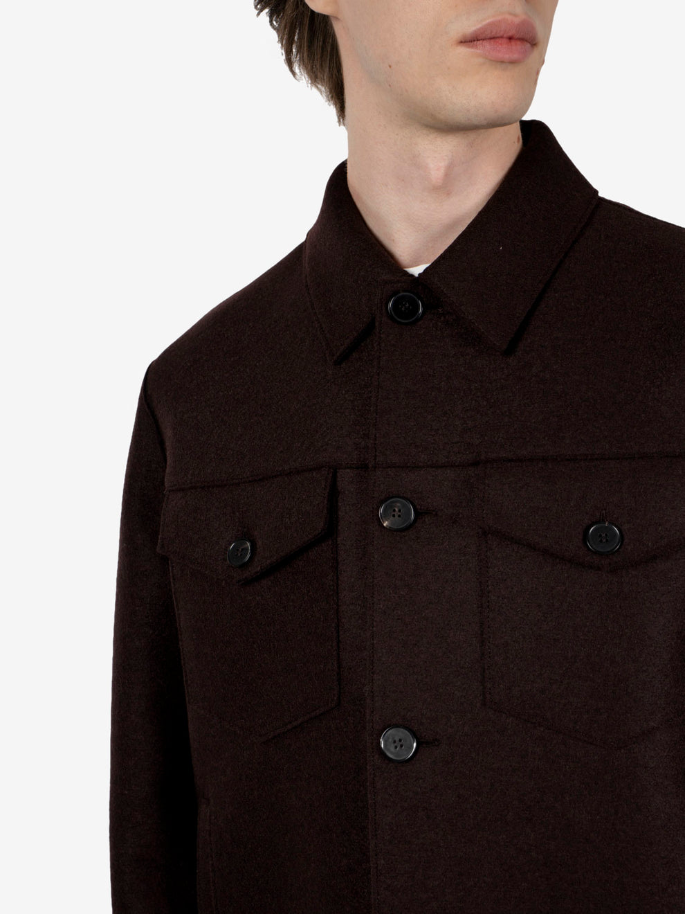 Western jacket pressed wool bordeaux