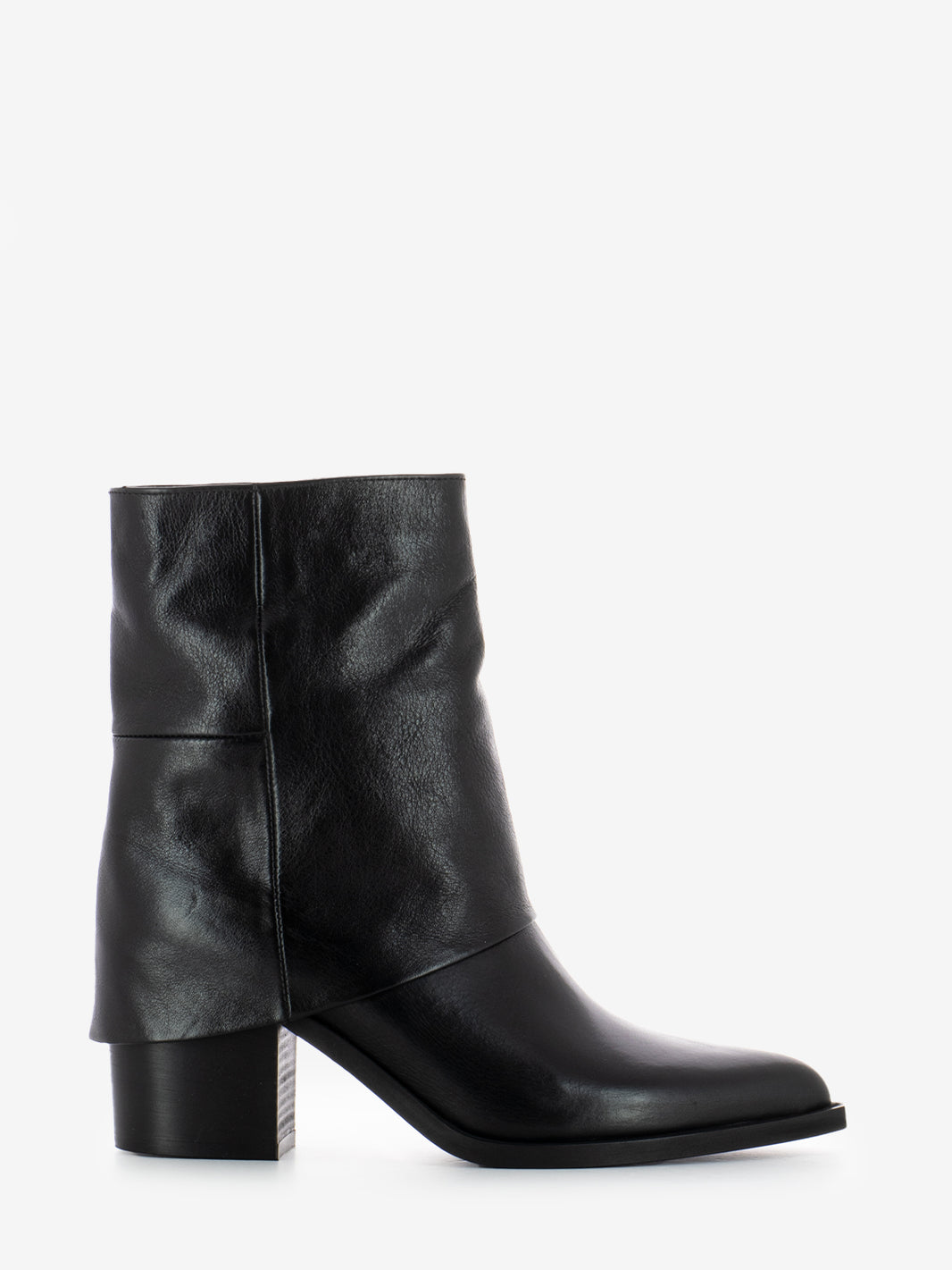 Tronchetto Dalila in pelle nero