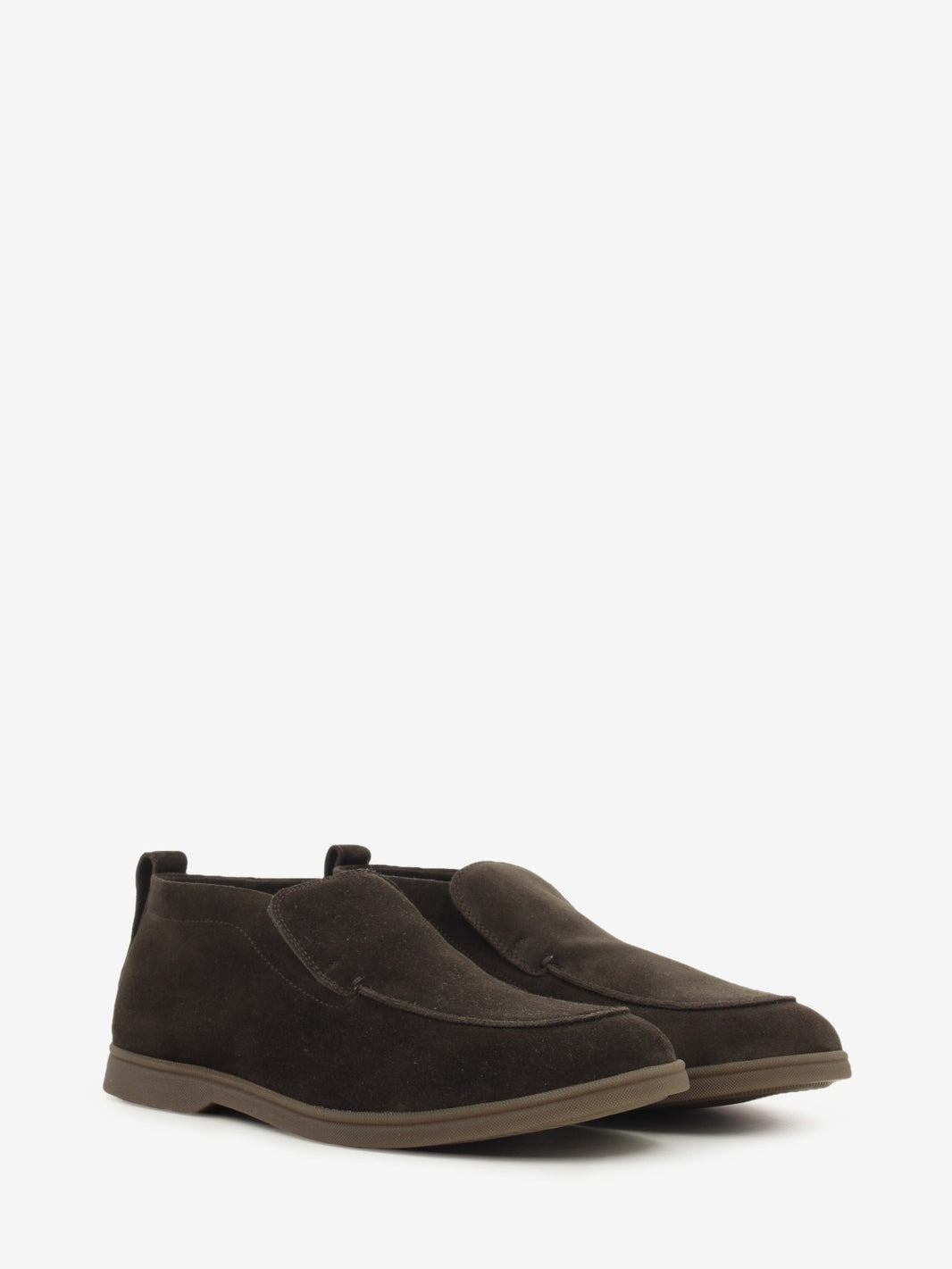 Mocassini midi in suede testa di moro