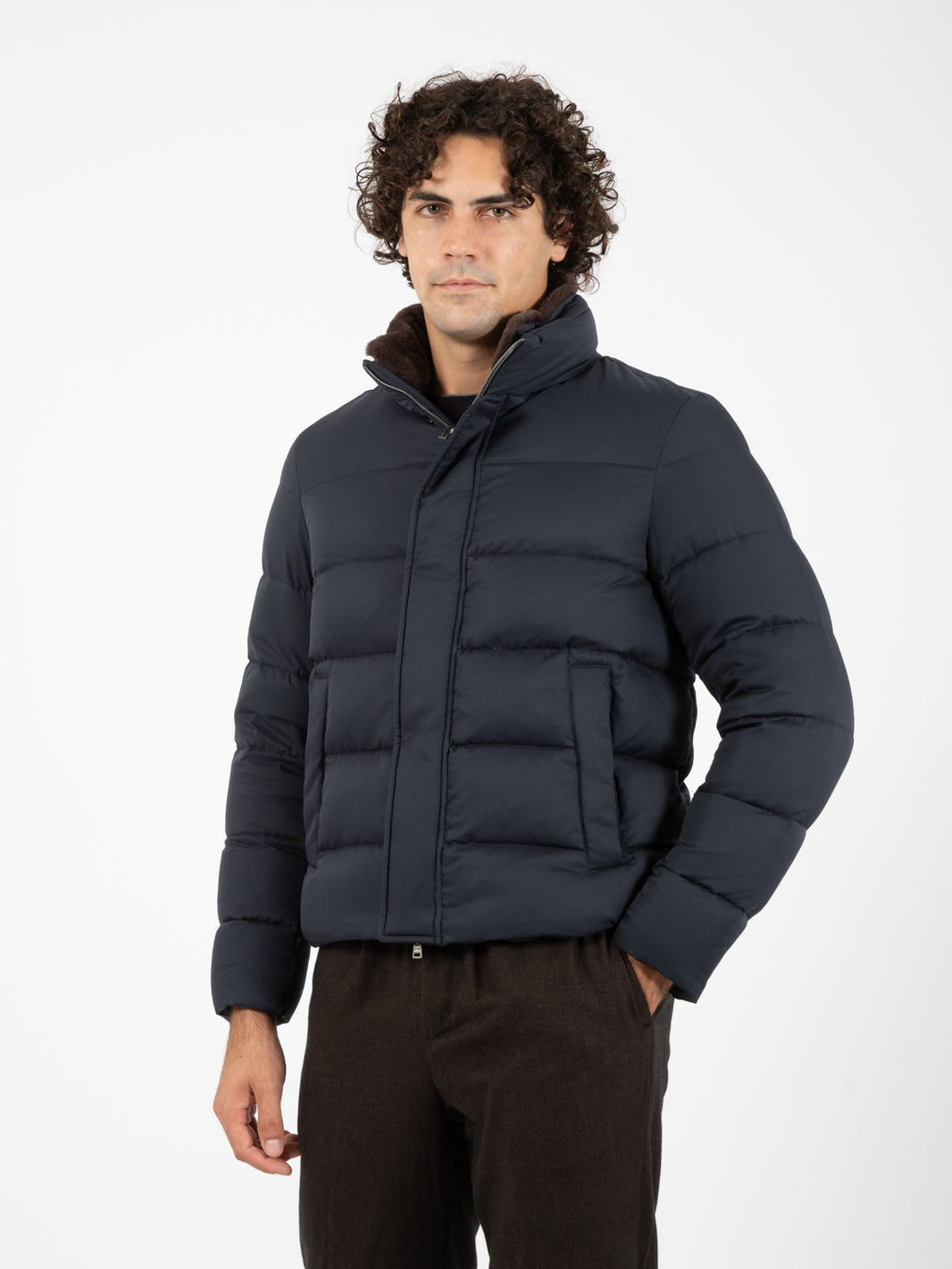Blue Norfolk Wool Bomber