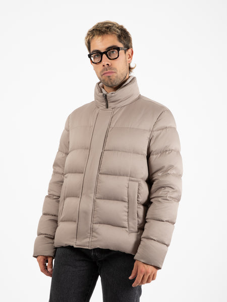 Bomber in lana norfolk tortora