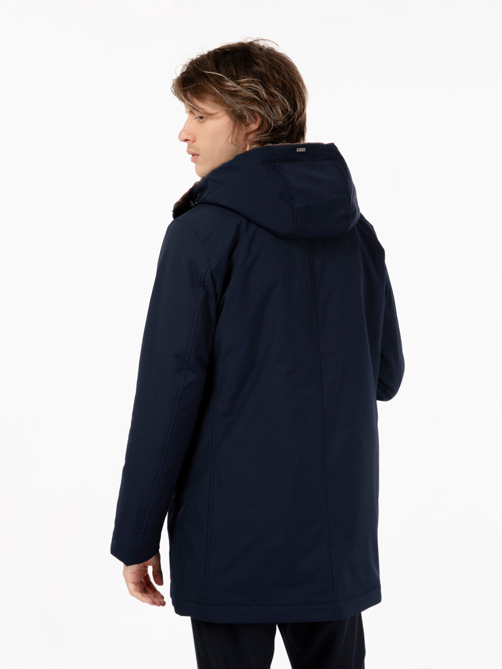 Blue eco fur inner parka