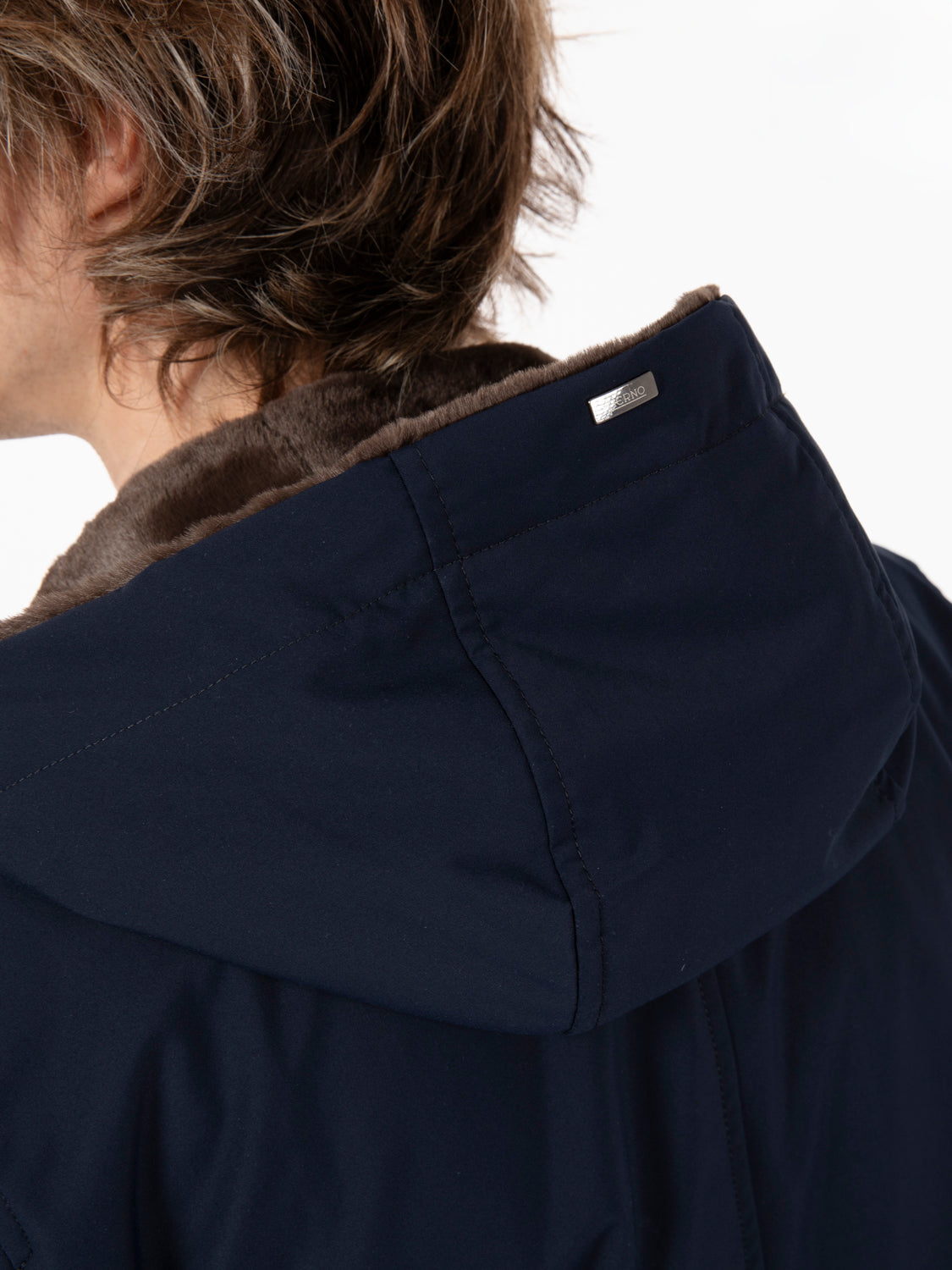 Blue eco fur inner parka