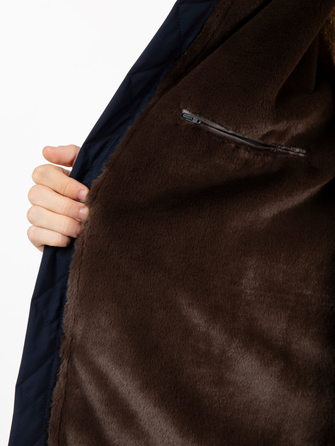 Blue eco fur inner parka