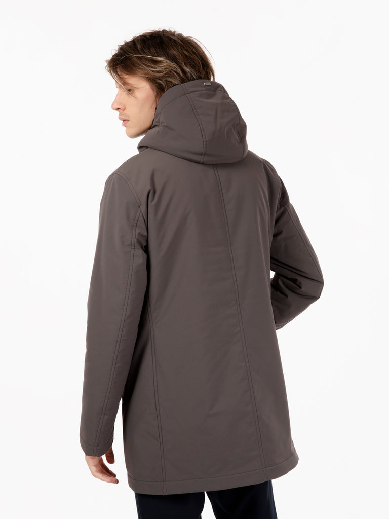 HERNO - Parka interno in ecopelliccia grigio