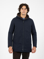 HERNO - Parka Keystone interno in ecopelliccia navy