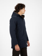 HERNO - Parka Keystone interno in ecopelliccia navy