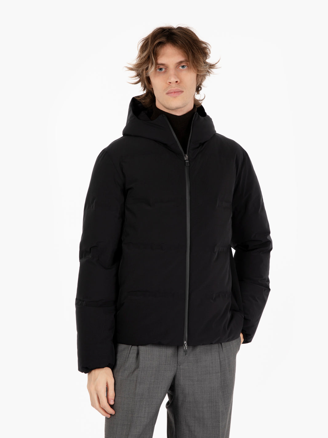 Black Laminar Down Jacket