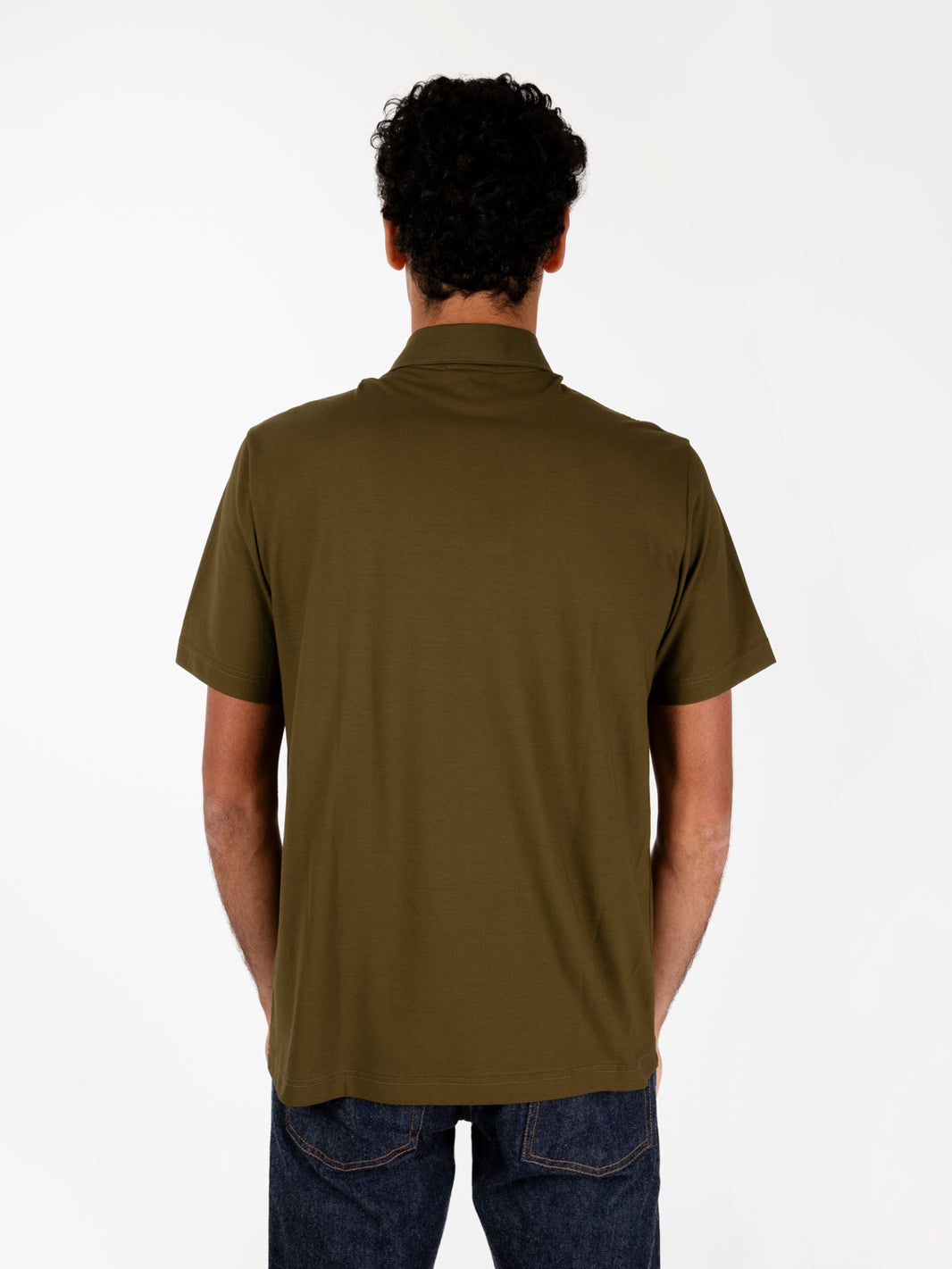Military crêpe jersey polo shirt