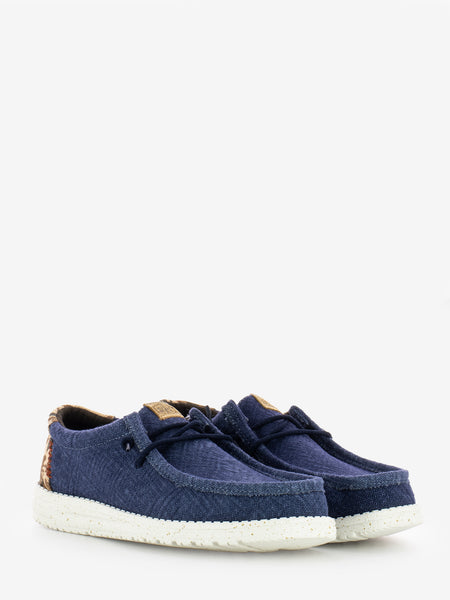 Wally palm jute navy blazer / chili red