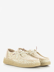 HEY DUDE - Wendy espadrille retro palm pale pink / white