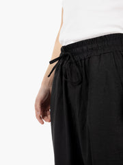 HINNOMINATE - Pantaloni morbidi in lino nero