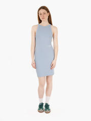 HINNOMINATE - Abito corto a costine scollo halter azzurro