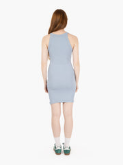 HINNOMINATE - Abito corto a costine scollo halter azzurro