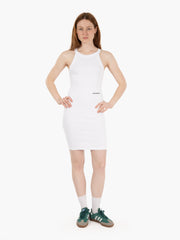 HINNOMINATE - Abito corto a costine scollo halter bianco
