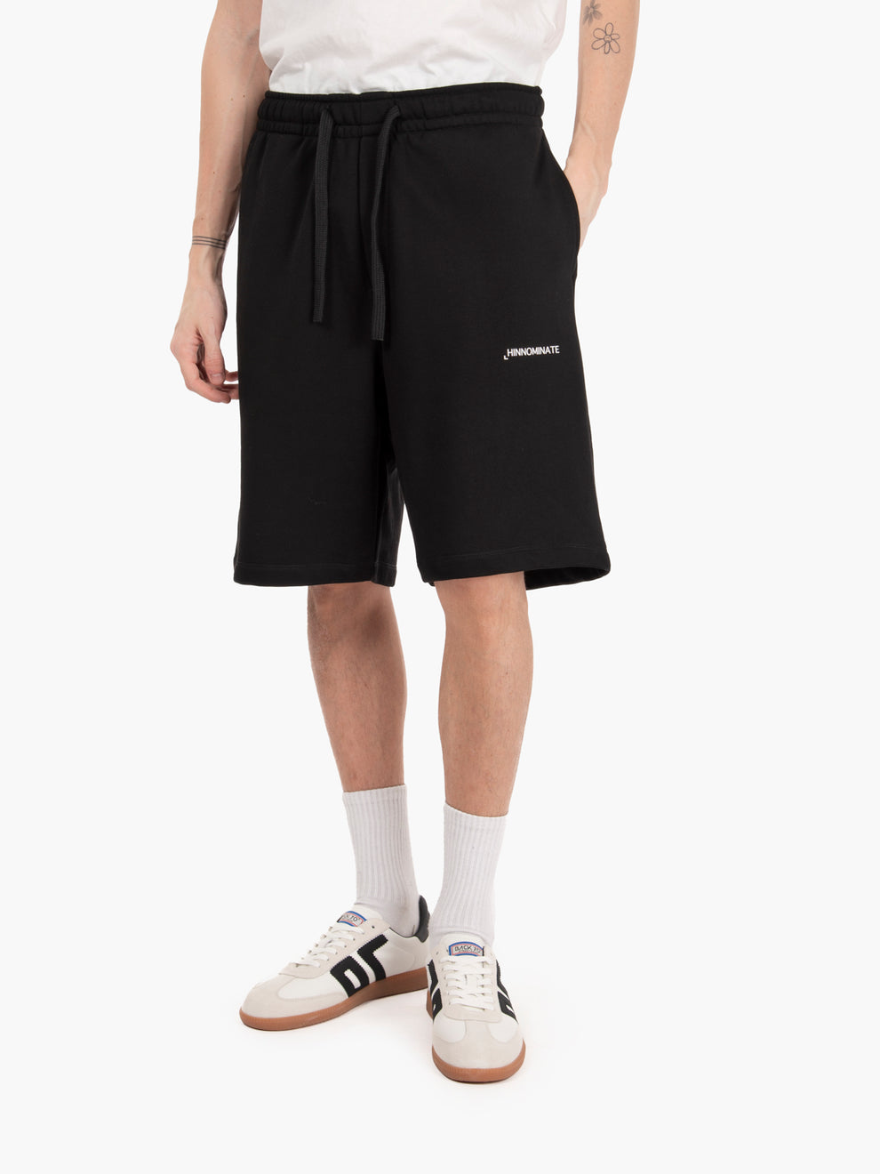 Black fleece Bermuda shorts