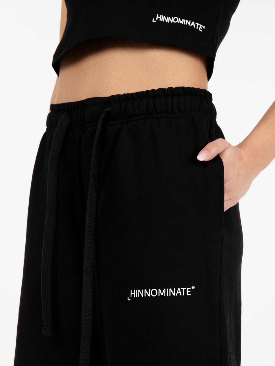 Black fleece Bermuda shorts