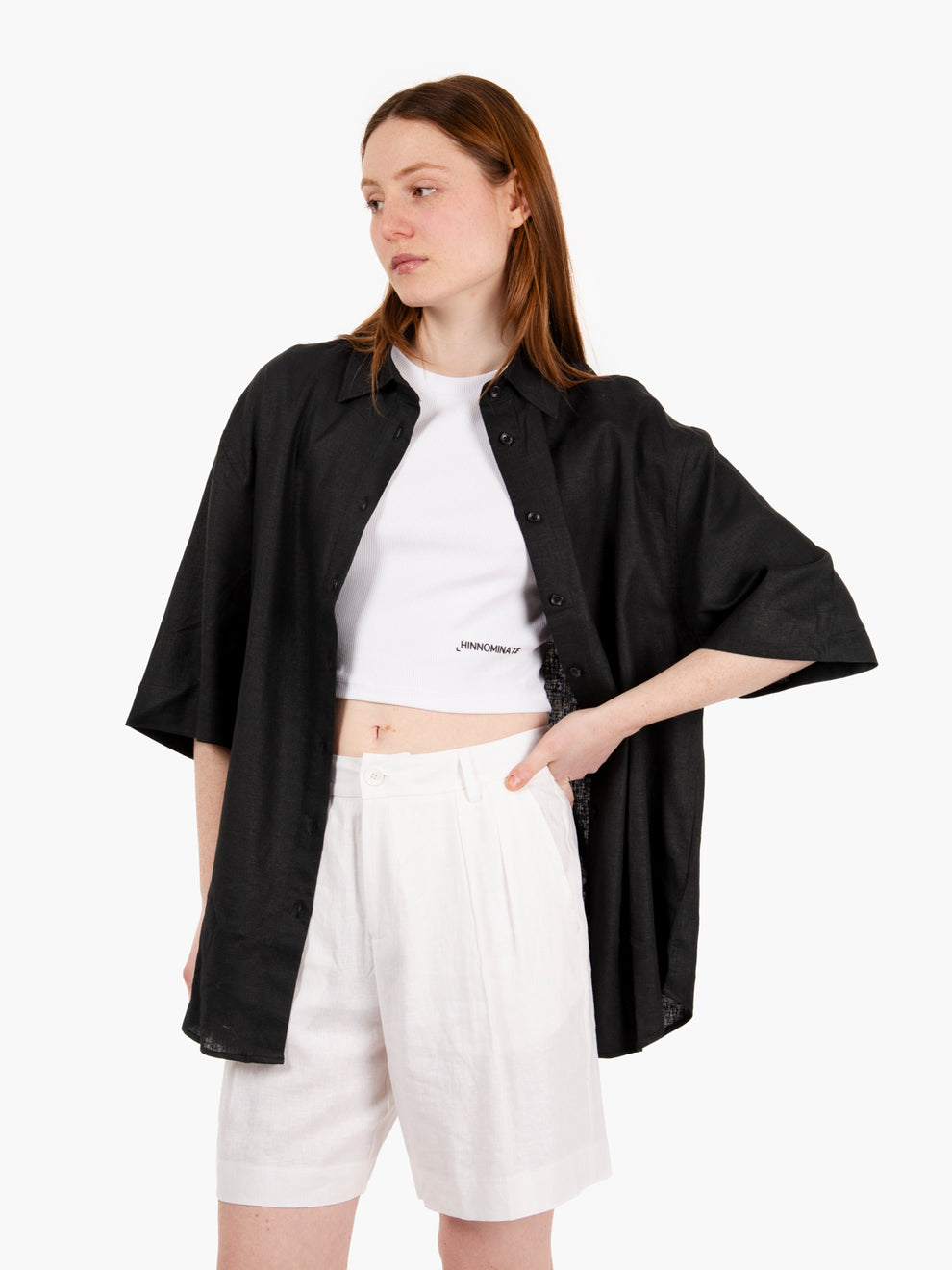 Camicia a maniche corte nero