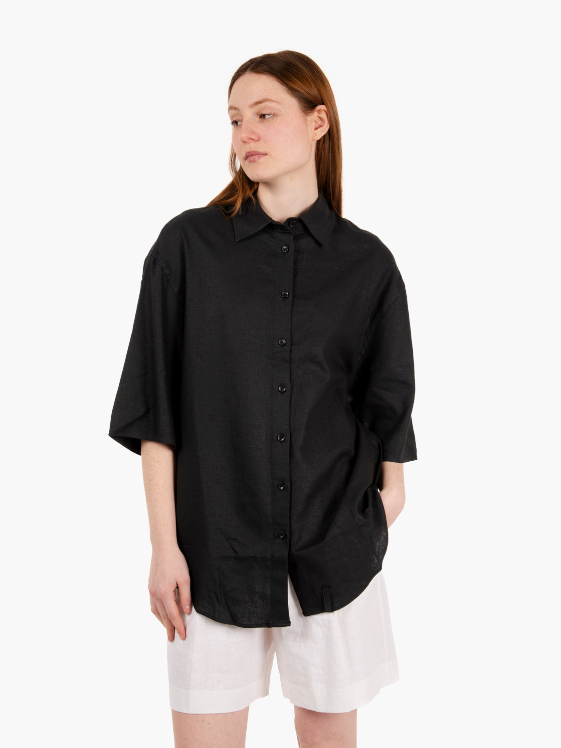 Camicia a maniche corte nero