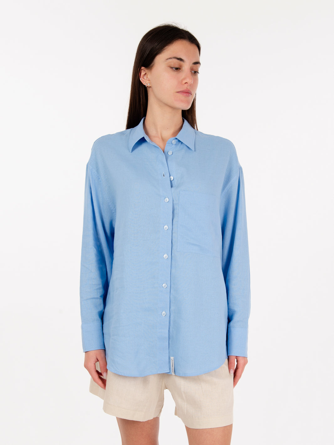 Camicia tasca mappamondo azzurro