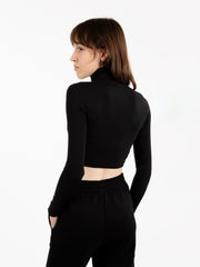 HINNOMINATE - Crop top dolcevita nero