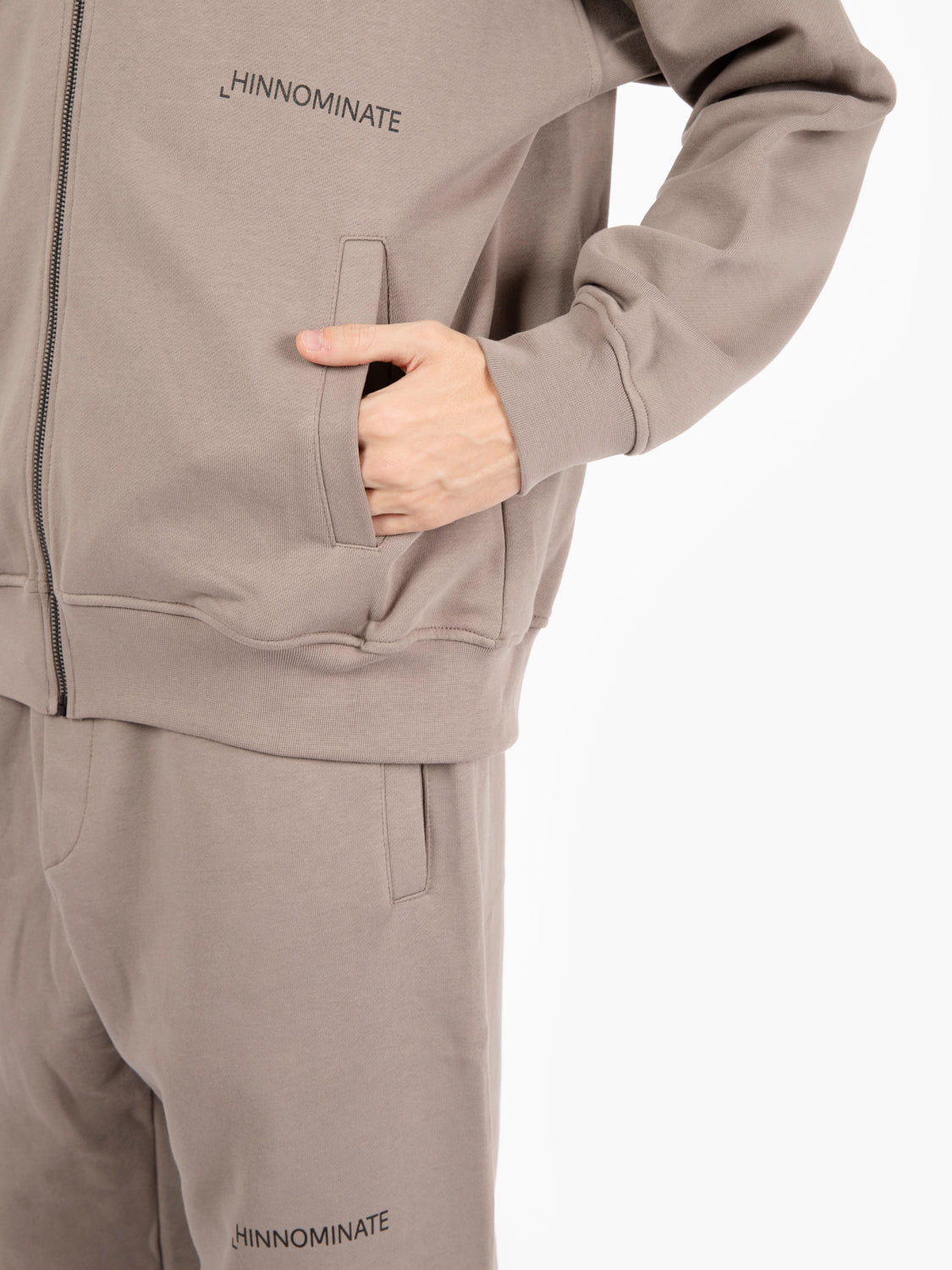 Beige zip-up hoodie