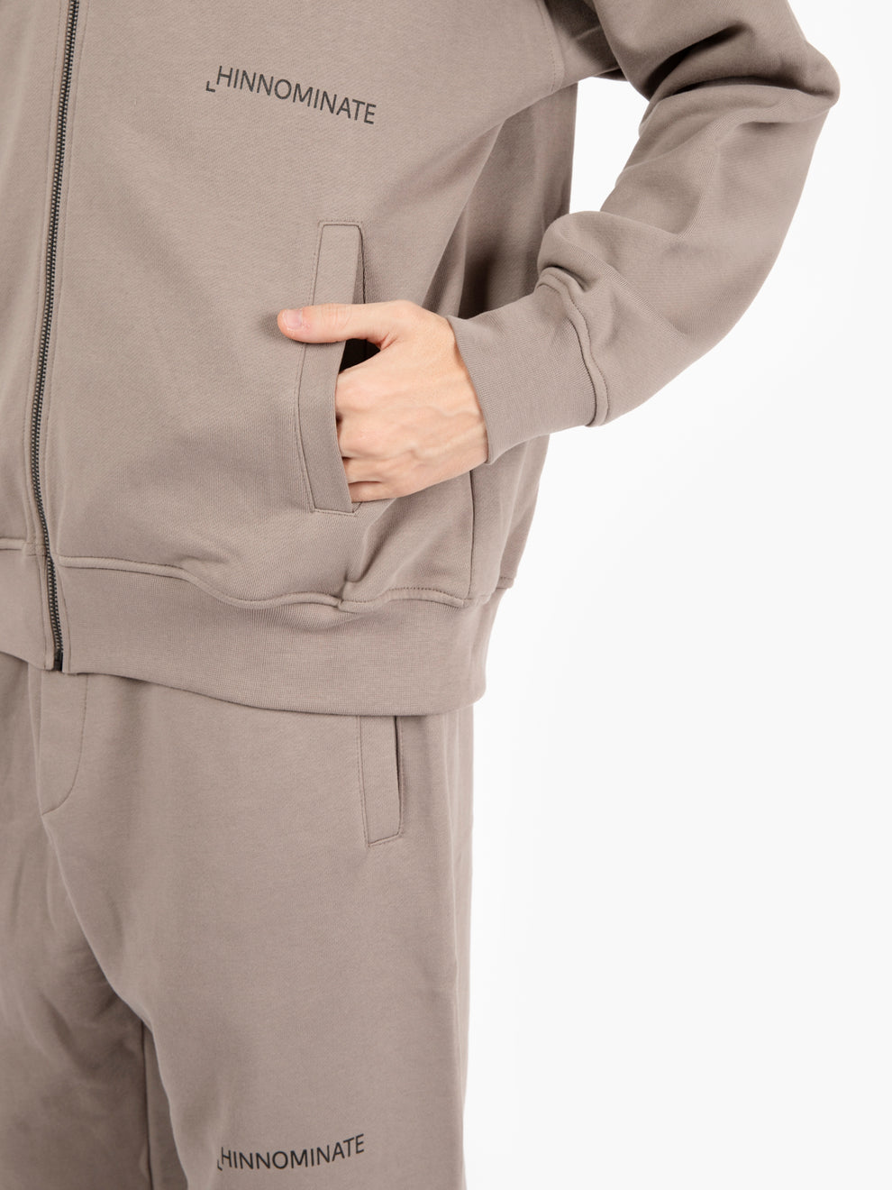 Beige zip-up hoodie