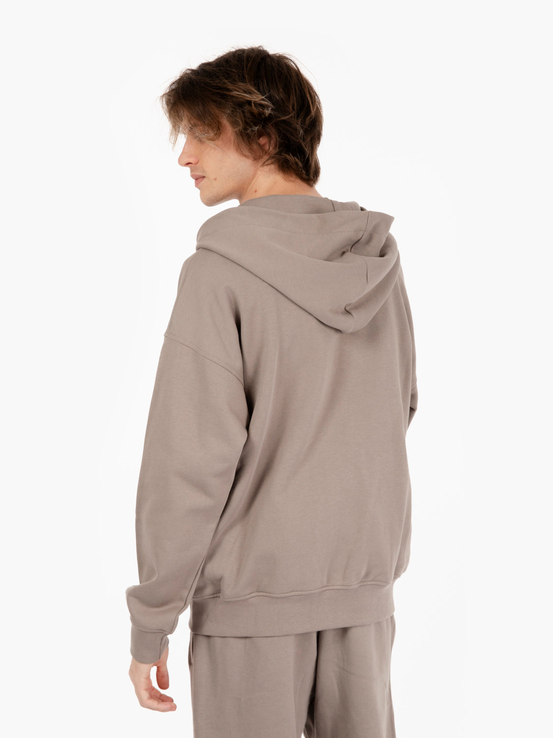 Beige zip-up hoodie
