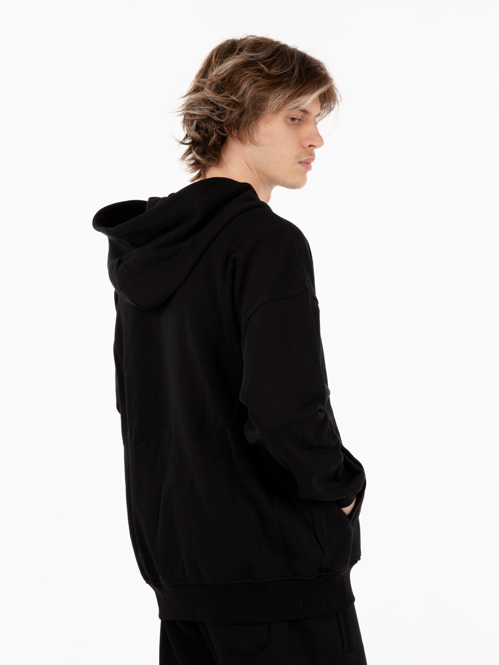 Black zip-up hoodie